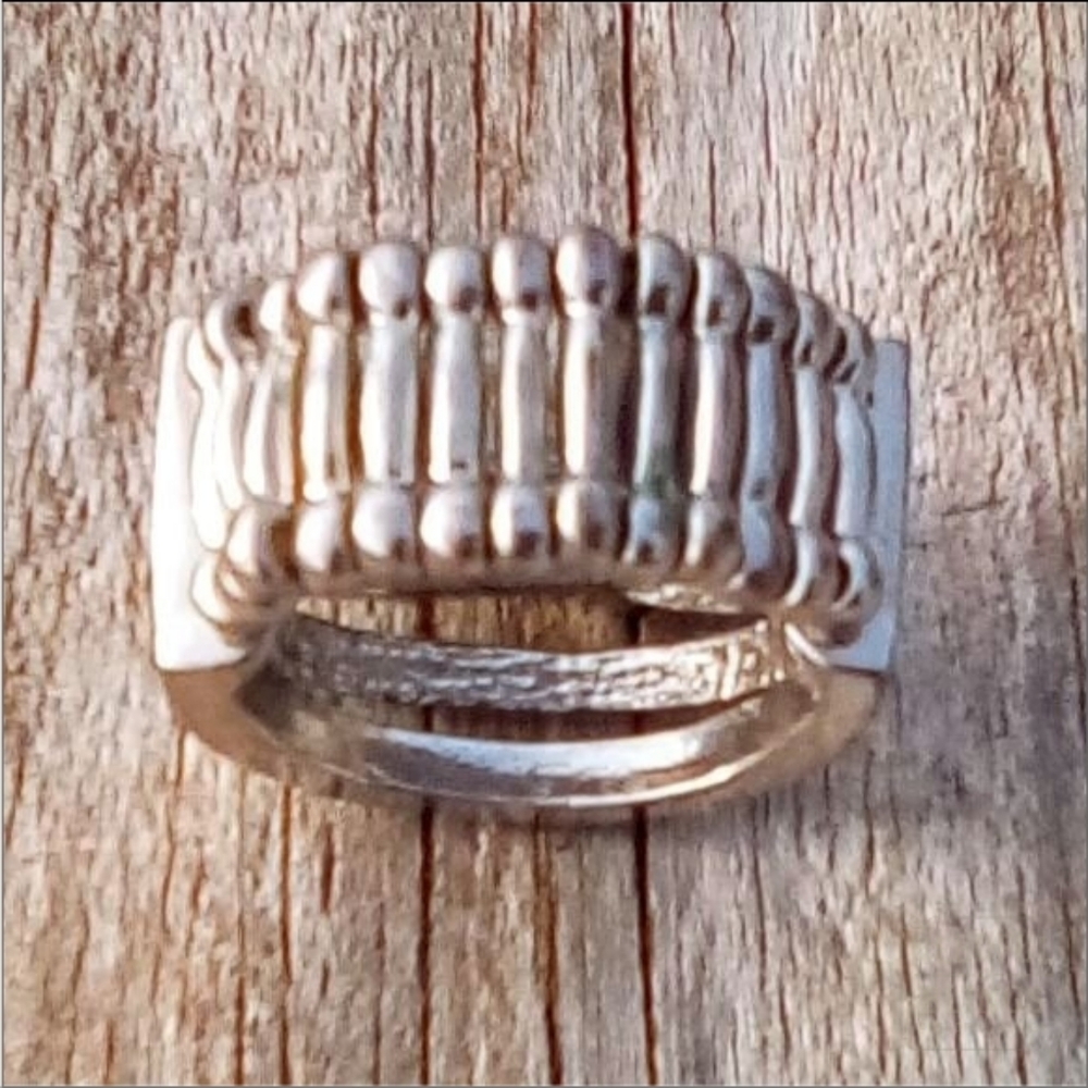 Vintage Adjustable Stretch Statement Ring Silver … - image 3